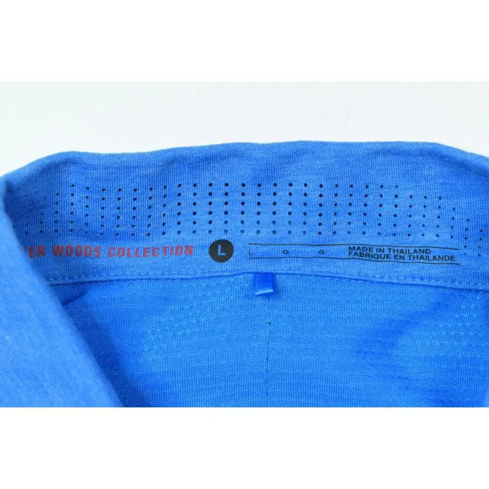 Nike Tiger Woods Buffalo Bills Polo Shirt Mens Large Blue Short Sleeve Stretch
